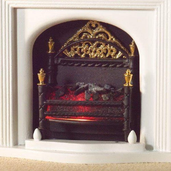 The Dolls House Emporium Light Up Fancy Victorian Fire Grate