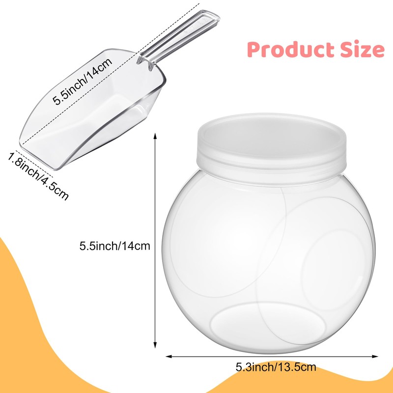 Umigy 4 Sets Plastic Candy Jar with Lid for Candy