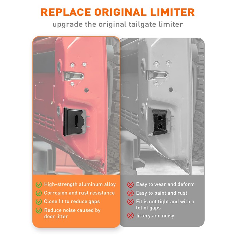 Savadicar TL01 Tailgate Limiter, Aluminum Alloy Rear Trunk Door Latch,