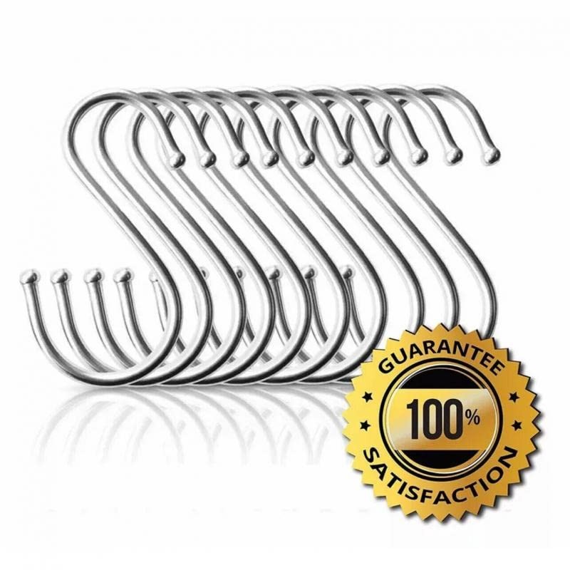 AIMALL Stainless Steel S Shape Hooks Kitchen Hanger Rack Clothes