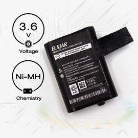 elxjar (2-Pack) 3.6V 700mAh AAA Ni-MH Rechargeable Battery Pack for Motorola GMRS/FRS, 53617, KEBT-086-B