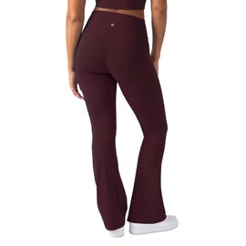 YITTY Active Women's UltraLuxe Kick Flare High Waist Legging, Athleisure, 4-Way-Stretch, Burgundy, S, Regular
