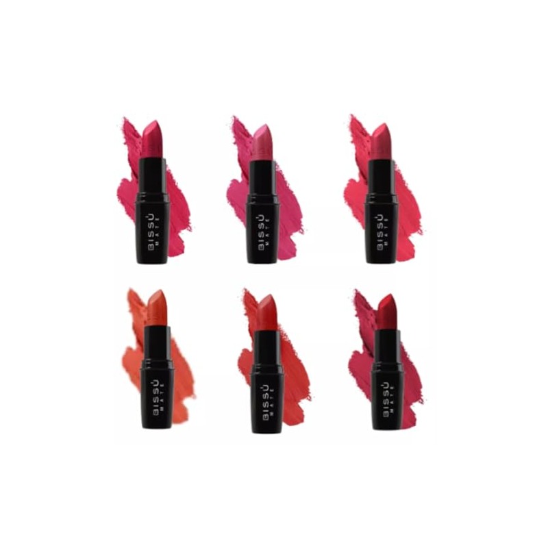 Kit Labial Mate Bissú Tonos Rojos 6 Pzas