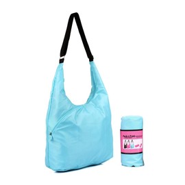 Karla Hanson Pack n Fold Plegable Hobo Bandolera de Viaje, Azul, Small