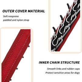 Martingale No Pull Dog Collar for Large Medium Small Dogs, Heavy Duty Nylon Reflective Adjustable Anti Pull Slip Collar with Buckle for Training Walking L Red