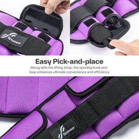 Sportneer Adjustable Ankle Weights for Women and Men：1 Pair 1 2 3 4 6 7 8 10 lbs Upgraded Easily Adjustable Leg Weight, Weighted Wrist Weight Strap for Gym, Fitness, Workout, Walking, Dancing