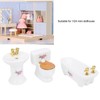 1/24 Dollhouse Miniature Bathroom Set Simulation Ceramic Bathtub Toilet Sink