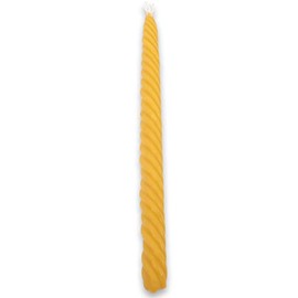 Zion Judaica Spiral Havdalah Beeswax Candle 12" Tall End of Shabbos Havdulah Lecht