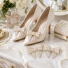 LUOZZY RRhinestone Faux Pearl Bowknot Shoe Clips High Heels Accessories