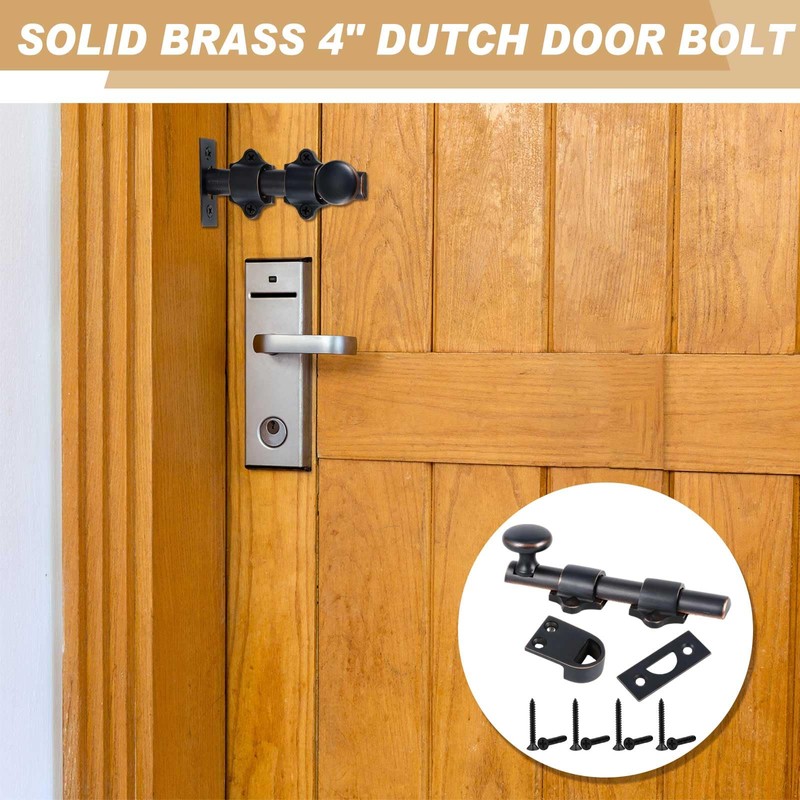 Tandefio 2 Pcs Dutch Door Bolt 4 Inch Heavy Duty