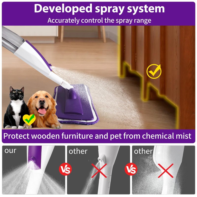Mops for Floor Cleaning Wet Spray Mop with 14 oz