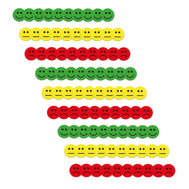 90 Smileys Magnet Set (Diameter 3 cm): 30 Cheerful Green,