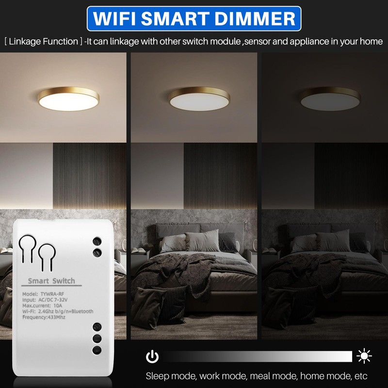 CosyCaya 1CH RF Intelligent Switch 7-32V AC DC WiFi Tuya