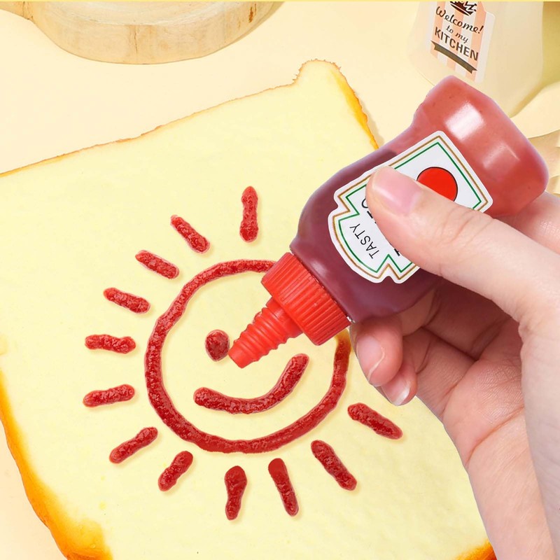 8 Pieces Mini Ketchup Bottle for Lunch Box, Mini Condiment