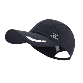 Gvatasz Quick Drying Baseball Cap Performance Running Hat Summer Sun Hat Golf Hats Mesh Dad Hat for Outdoor Workouts,Black