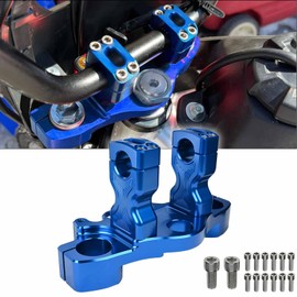 Canitu Top Clamp and Bar Mount with risers for 7/8 bars,CNC Billet 6061 Aluminum Top Triple Clamps Kit for Honda CRF110 2013-2023 for CRF125F 2019-2023(Blue)