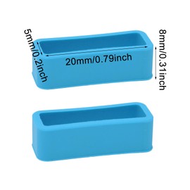 Honbay 4PCS 20mm Rubber Replacement Watch Band Loops Silicone Watch Strap Keeper Retainer Holder Ring (Blue)