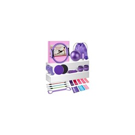 Spopal 22 en 1 Pilates Kit [Actualizado], Kit Pilates para Yoga y Fitness | Incluye Pelota de Yoga, Anillo, Bandas de Resistencia, Correa de Estiramie