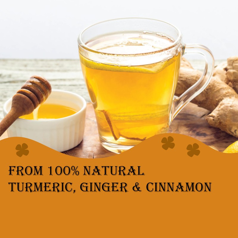 Premium Turmeric, Ginger, Cinnamon Blend Tea Bags, 100% Natural &