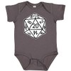 inktastic 20 Sided White Dice Baby Bodysuit Newborn Charcoal Grey
