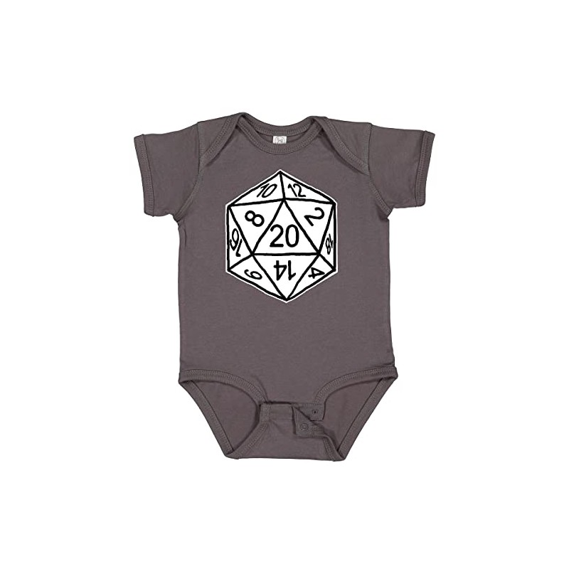 inktastic 20 Sided White Dice Baby Bodysuit Newborn Charcoal Grey