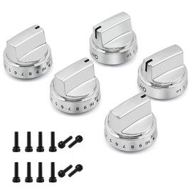 atgestore 5 Pcs WB03X24818 222D5786P010 Gas Stove Knob Replacement for GE Stove Parts, 12 Pcs WB02X24790 Grate Rubber Feet for GE Range Oven Parts Plastic GE Surface Burner Knob Range Cooktop Knobs