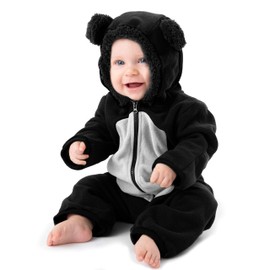 Fleece Baby Bunting Bodysuit – Infant One Piece Kids Hooded Romper Outerwear Toddler Jacket