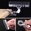 Ginobili 30 Pcs Label Holders Sign Clip, Plastic Clear Rotatable