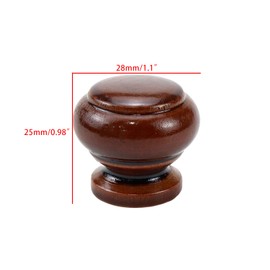 Mcredy Knobs for Dresser Drawers Wooden Pull Knobs Mushroom Drawer Knobs 1" Round Brown Pack of 4