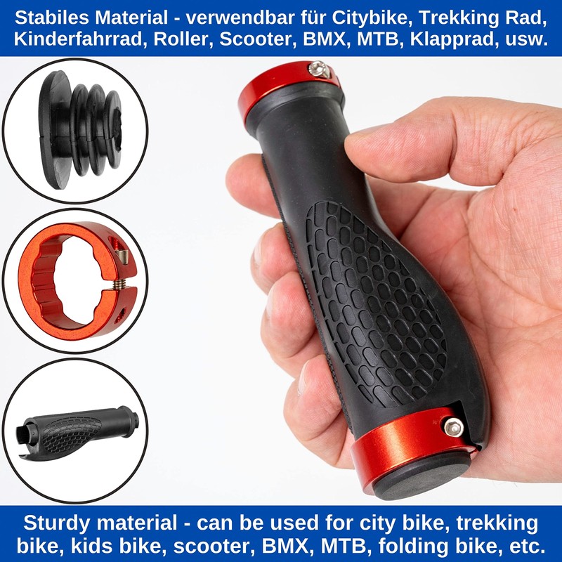 Ergonomic Bicycle Grips for Handlebar Grips up to 22 mm