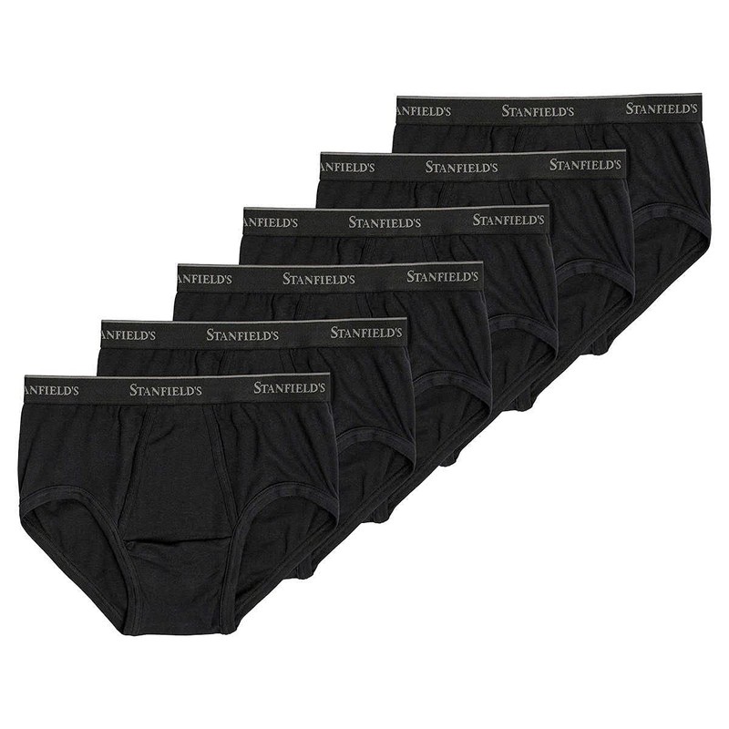 Stanfields Men’s Briefs, 6-Pack (Black, X-Large)