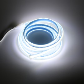 pcning 220 V 230 V COB LED Strip IP67 Waterproof 1 m 6000 K Cool White with Switch for Outdoor Indoor (Cool White, 1)