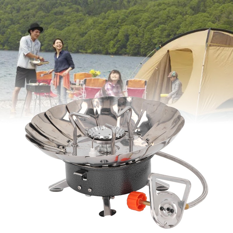 Mini Camping Stove Folding Stable Support Wind Resistant High Efficiency