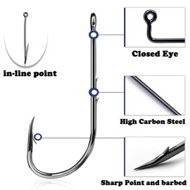 9KM DWLIFE Right Angle Jig Hooks Fishing - 50pcs Aberdeen Long Shank Hook Jig Maker for Freshwater Saltwater Fly Tying 5/0#