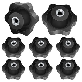 FYting M8 Star Knobs,8 PCS Female Knob Screws M8 clamping screw knob Threaded Female Star Black Plastic Clamp Nut Clamping For Machinery Equipment Industrial Equipment - 50mm
