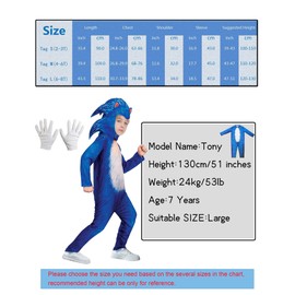 Cuecutie Kids Costume Boys Suit Cartoon Cosplay Jumpsuit Anime Deluxe Outfits with Headgear Gloves
