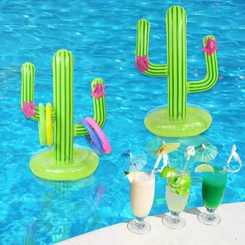 Veraly Juego Inflable De Cactus Lanzamiento De Aros Para Alberca