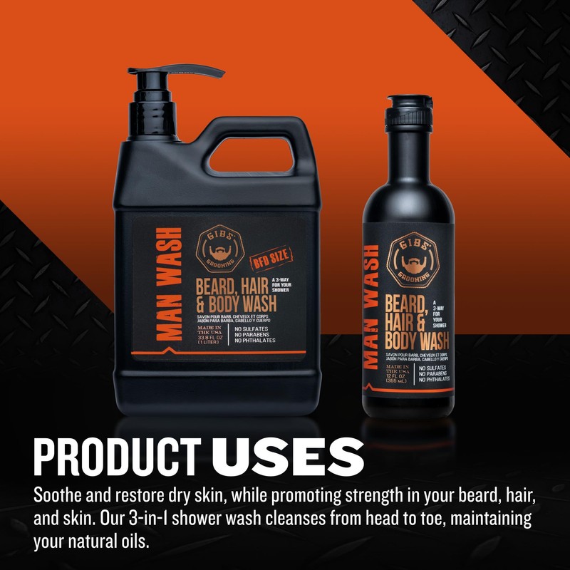 GIBS Grooming 3 in 1 Body Wash for Men -