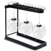 HAPPY SINKS Dishwasher Wine Glass Rack - Black, 3-Tier, Stainless