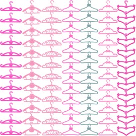 BJDBUS 80 Pcs Plastic Hangers Accessories for 11.5 inch Doll Clothes Gown Dress Outfit