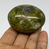 95.3g, 2.3"x1.7"x1.2" Natural Untreated Green Opal Palm-Stone Crystal Polished Galet