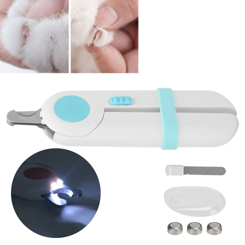 LED Pet Nail Clippers Durable Avoid Over Cutting Pet Nail