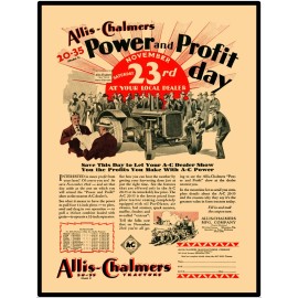 Allis Chalmers 20-35 Tractor Vintage Look 12” x 16” New Metal Sign