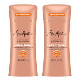 SheaMoisture Antiperspirant Deodorant Stick Even Tone Vitamin C & Niacinamide 2 Count for 48HR Sweat & Odor Protection with No Parabens & No Mineral Oil 2.6 oz