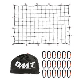Orion Motor Tech 5x7 ft Heavy Duty Cargo Net for Pickups SUVs Vans Semis | 10x14ft Stretched Bungee Cord Net for Truck Bed Roof Rack Trailer More with Handmade Knotting, 18 Carabiners, Storage Bag