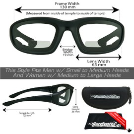Bikershades Motorcycle Bifocal Safety Glasses Foam Padded ANSI Z87 +3.00 Men Women w/Hard Case and Sunglass Strap…
