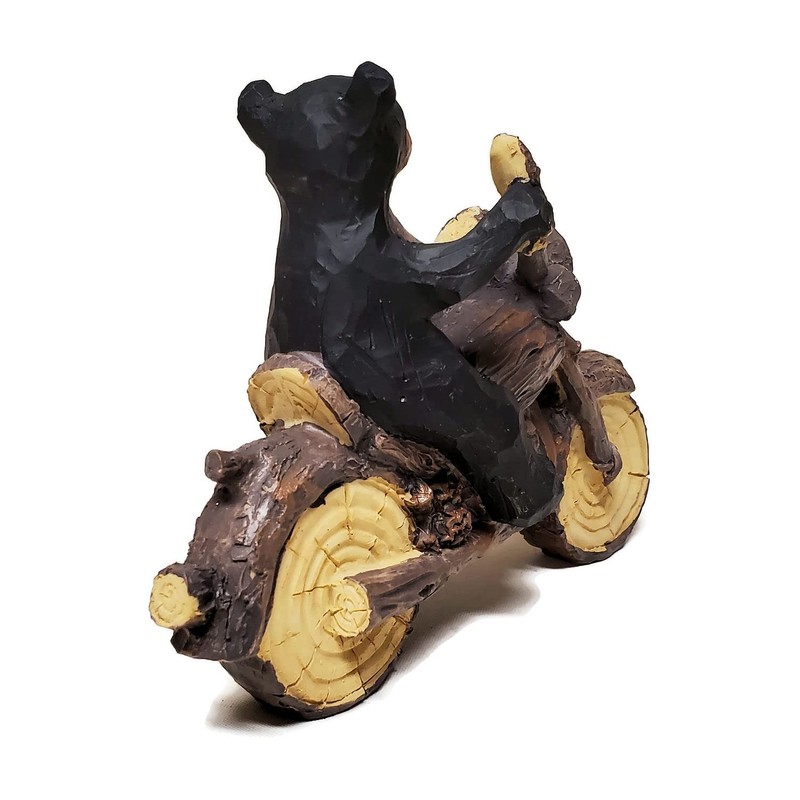 Lipco Black Bear Motorcycle Biker Figurine