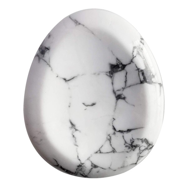 Lovionus89 White Howlite Turquoise Crystal Thumb Stone Water Drop Chakra Stones Reiki Healing Palm Stone for Relaxing