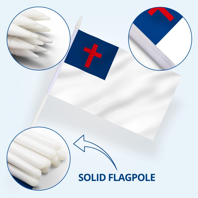 Anley Christian Mini Flag 12 Pack - Hand Held Small