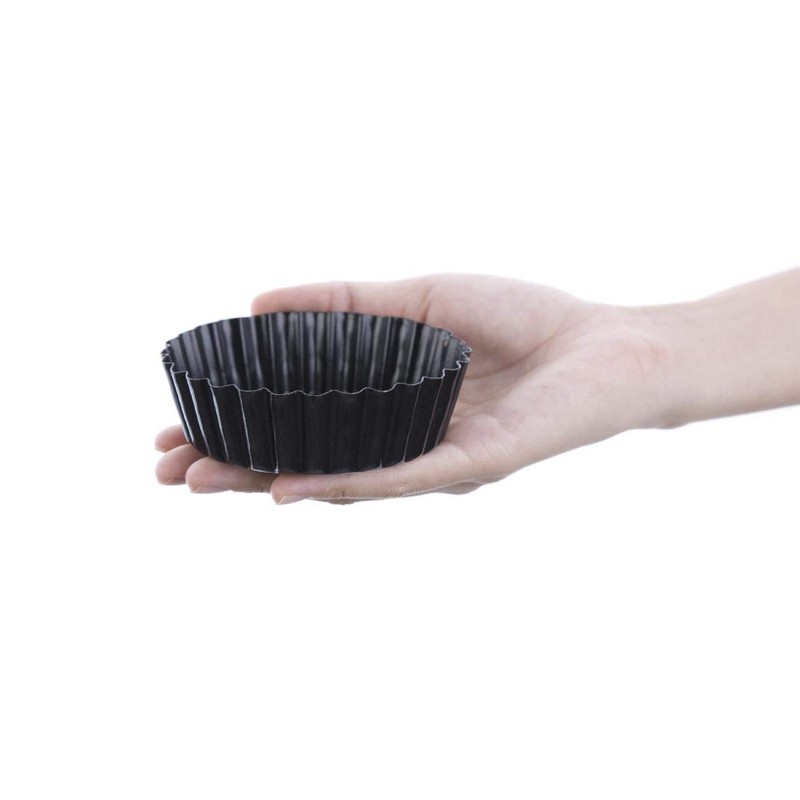 Vogue 12638 Non-Stick Deep Fluted Quiche Tin 3X10cm Carbon Steel